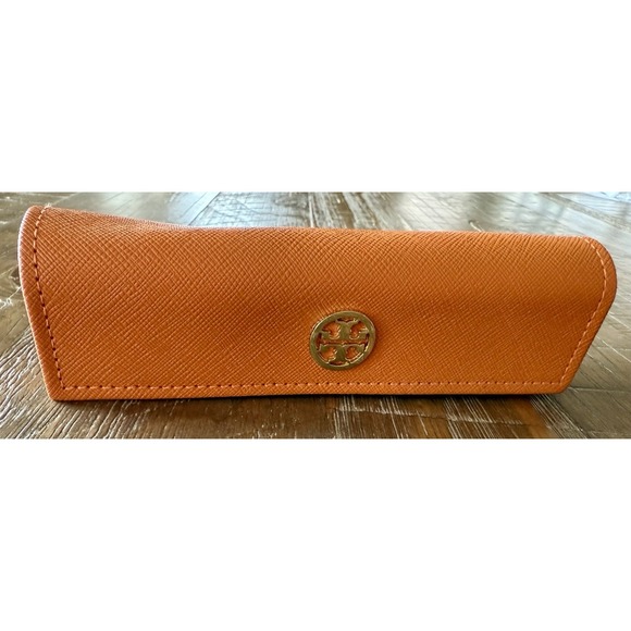 Tory Burch Accessories - Tory Burch Authentic Eyeglasses Sunglasses Soft Case With Pouch Orange Gold Logo
